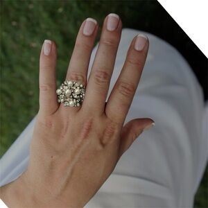 Elegant Sparkle Rhinestone & Pearl Ring